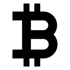 Obraz premium Bitcoin icon black color illustration flat style simple image