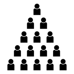 People pyramid icon black color illustration flat style simple image