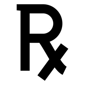 Rx symbol prescription icon black color illustration flat style simple image