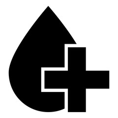 Drop and cross icon black color illustration flat style simple image