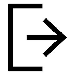Symbol exit icon black color illustration flat style simple image