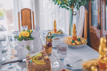 Festive decorated Easter table
