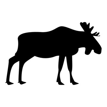 Moose elt icon black color illustration flat style simple image