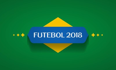 Plano de fundo futebol na Russia com etiqueta vermelha e azul. Elementos florais com taça dourada, partida de jogo, países do torneio internacional de esporte. Tendência de 2018 © Brock