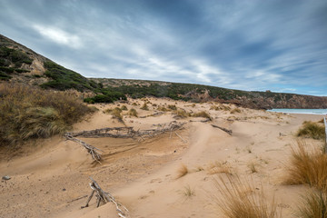 sandy dune in Cala Domestica, a heavenly beach of Sardinia