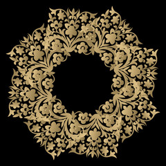 Flower Frame, Summer wreath with place for inscription in the middle, hand-painted on paper. Floral border for Greeting Card, Wedding postcard or invitation, botanical elements