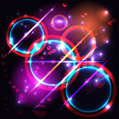  Colorful circles modern abstract composition with light