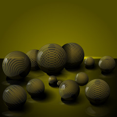 Abstract 3d background of chaotic balls.