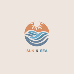 abstract design of sun and sea icon