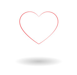 Heart vector icon isolated over white background