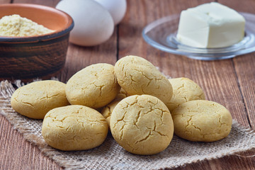 Homemade cookies from corn flour close-up