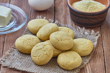 Homemade cookies from corn flour close-up