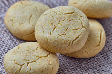 Homemade cookies from corn flour close-up