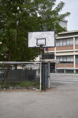 Faenza, Italy - April 29, 2018: Basketball and soccer playground