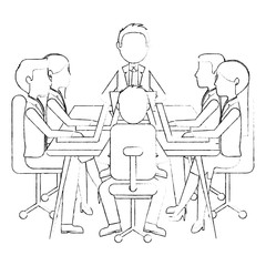 group business people isolated icon vector illustration design