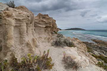 Nine Mile Beach close to Esperance on an overcast day, Western Australia