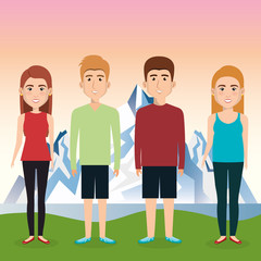 Fototapeta premium group of people avatars characters vector illustration design