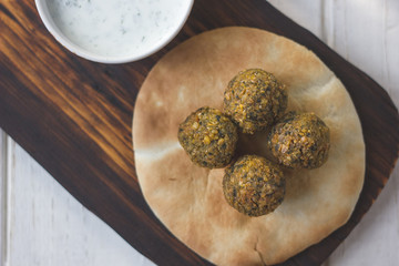 Ramadan food. Falafel balls for iftar time on Ramadan month.