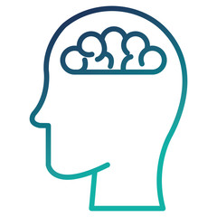human profile with brain vector illustration design