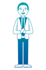 Fototapeta premium standing man character in formal clothes vector illustration neon design