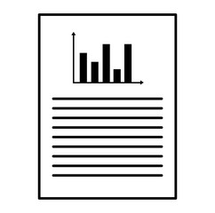 document paper with statistics vector illustration design