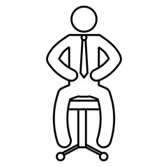 businessman figure in the chair office silhouette avatar vector illustration
