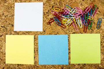 Color empty office stickers cork background 