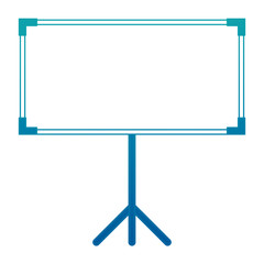 blank projector screen with tripod vector illustration neon design