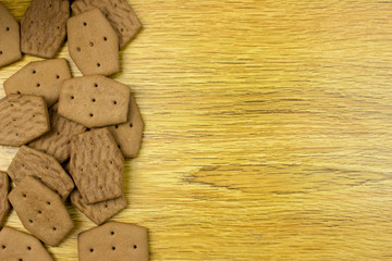 Chocolate Сookies. Food concept. Empty space for text and design. Wooden desk