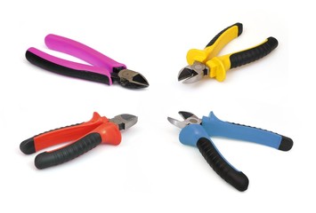 Obraz premium Hand tools for repair and installation: pliers isolated on white background