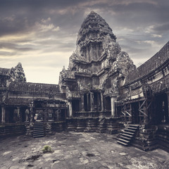 Angkor Wat temple. View from inside the temple. Cambodia