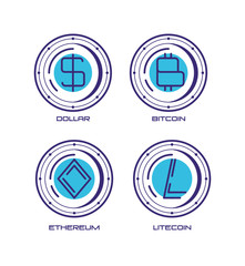 financial technology set icons vector illustration design