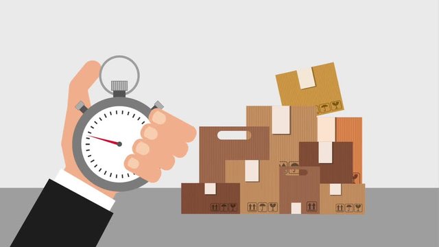 hand holding chronometer logistic delivery service