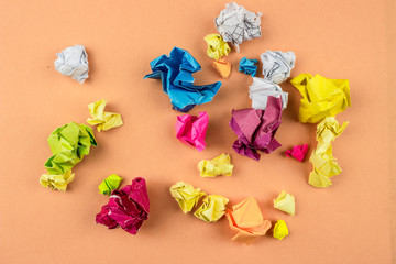  Crumpled Color paper balls. 