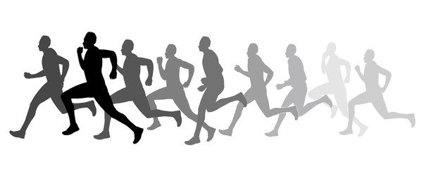 Running race competition silhouette 