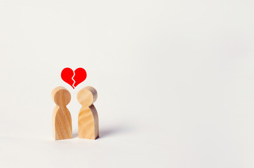 Unrequited love. Rejection of recognition in love. Refusal of relations, break of relations. Broken...