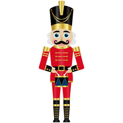 Vector illustration of a nutcracker with a drum