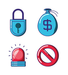 financial technology security icons vector illustration design