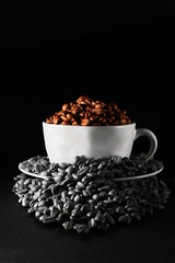 image of a cup of coffee made with real coffee beans