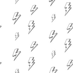 PrintLIGHTNING MEMPHIS SEAMLESS VECTOR PATTERN. FLASH GEOMTERIC TEXTURE. 80S-90S DESIGN