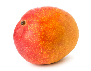 Ripe mango on a white, close up.