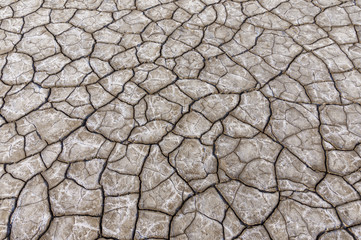 cracks of dry earth and clay with salt. texture