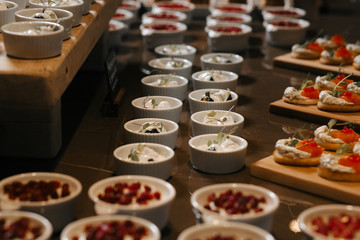 Delicious canapes as event dish in luxary restaurant.