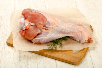 Raw turkey leg
