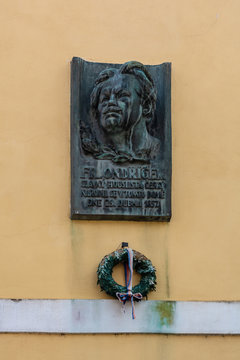 Memorial plaque of Frantisek Ondricek in Prague