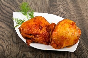 Roasted chicken thigh