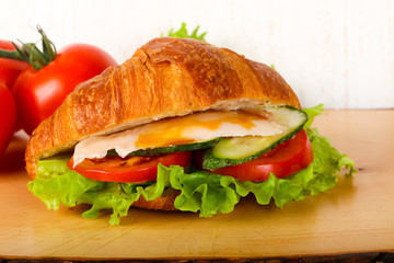 Croissant with chicken