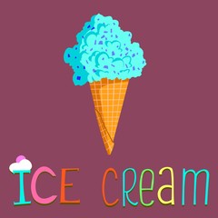 ice cream in a waffle cup