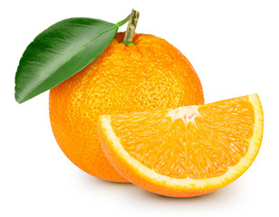 Ripe orange isolated