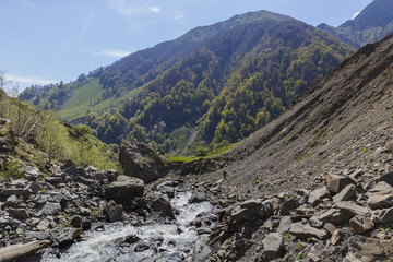 Mountain slopes in spring